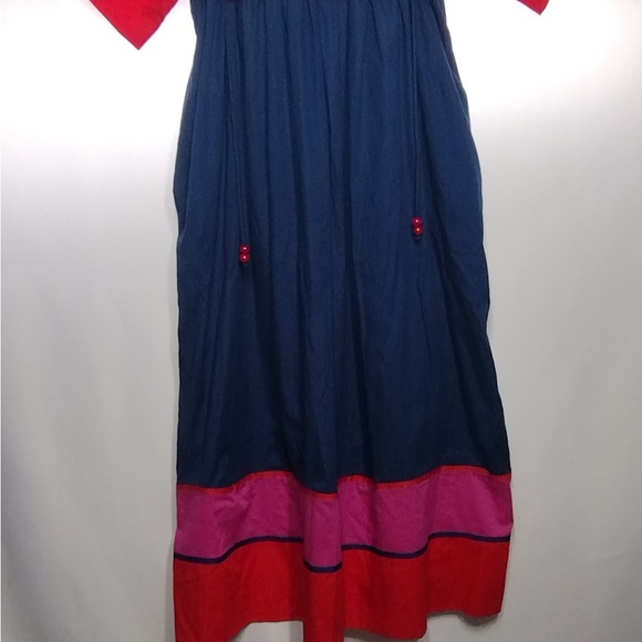 Maj Honolulu Elegant Red and Blue Women's Dress size S/M pre owned Exellent - Picture 6 of 12